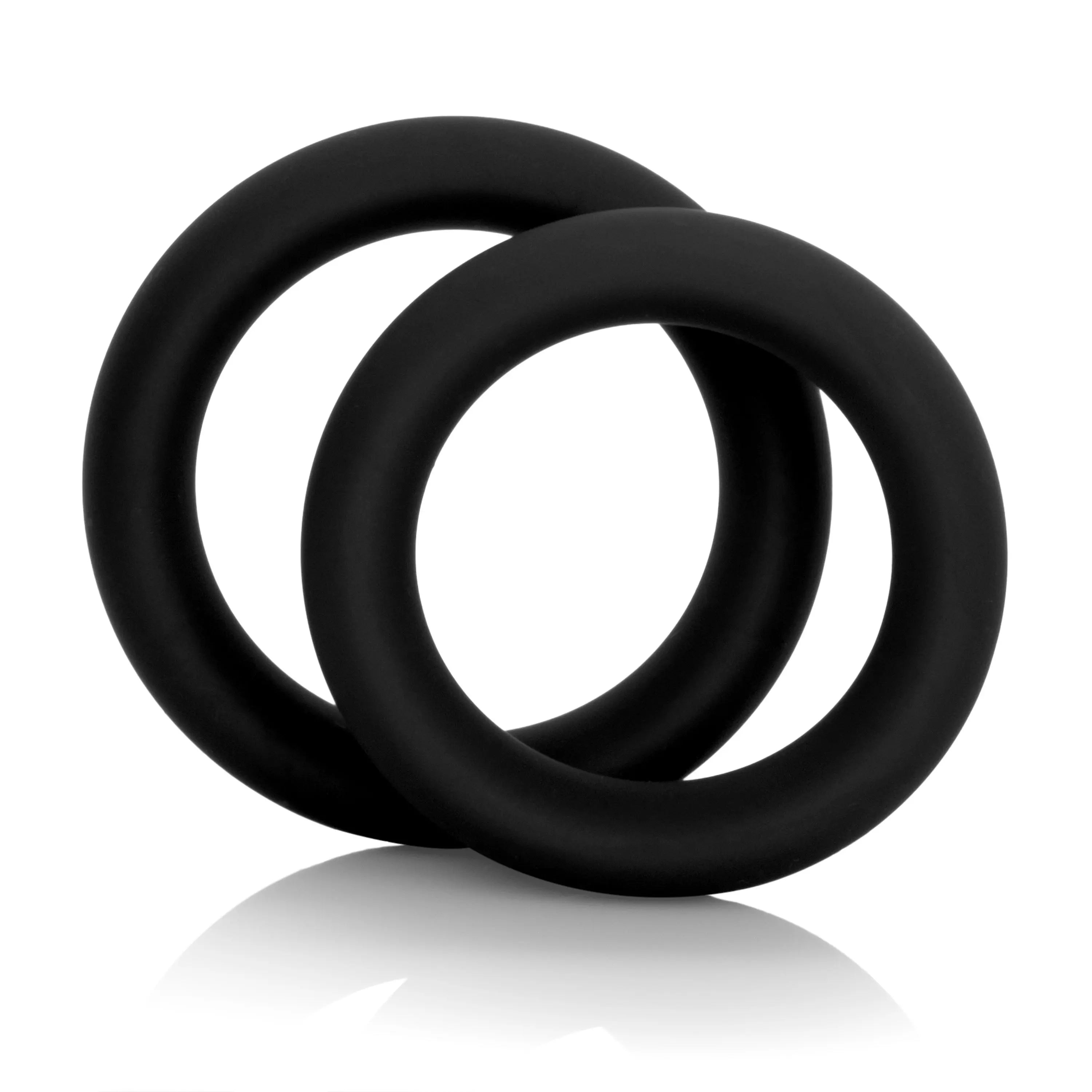 Black silicone super rings, two stacked circular rings