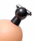 Vibrating nipple sucker with black silicone cup and silver vibrating handle
