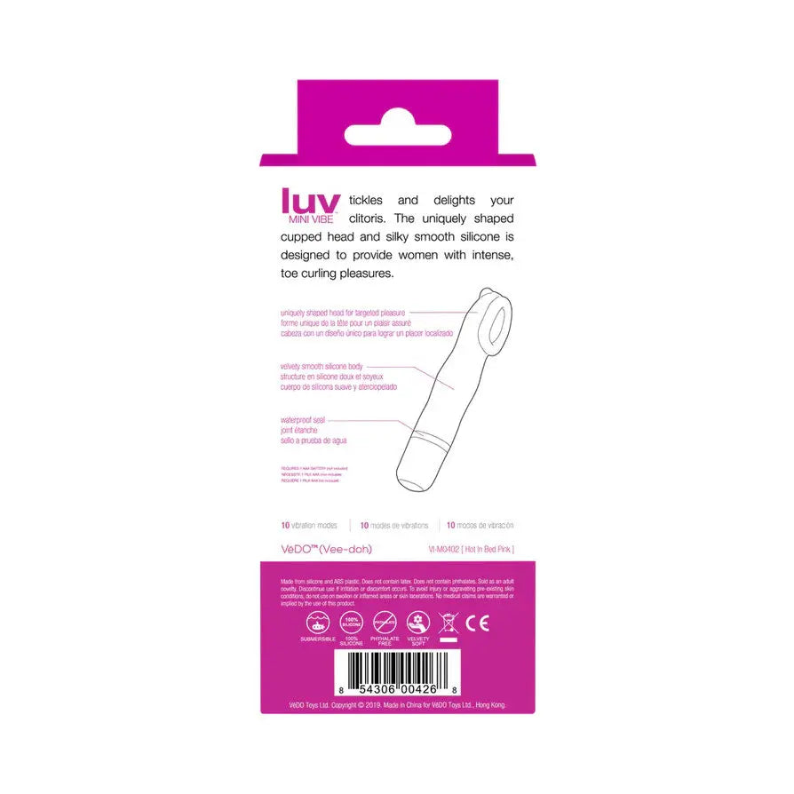 Luv Mini Vibe - Hot in Bed Pink – body-safe materials | Fu'Cha Exotics