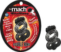 Black double ring clitoral stimulator with textured bumps, two connected rings