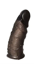 Mack Tuff compact penis extender, dark black sleeve with textured surface