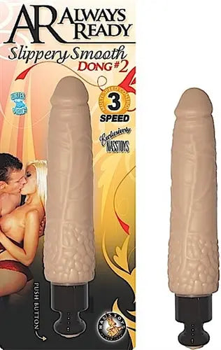 Beige ridged pleasure toy with black base