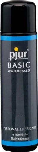 pjur Basic waterbased personal lubricant bottle, dark with blue label, 100 ml