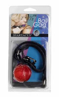 Red ball gag with black strap and 3/4 buckle, 1-1/2 size