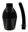 Black silicone enema bulb with long nozzle, squeeze bulb shape