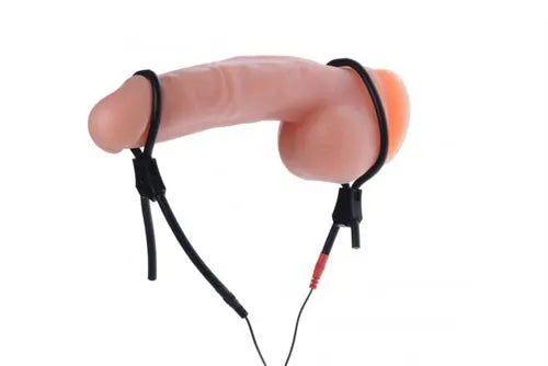 Vigor II Electro Stim Cock and Balls Ties & Frenum Electro Stimulator – body-safe silicone adjustable intensity | Fu'Cha E...
