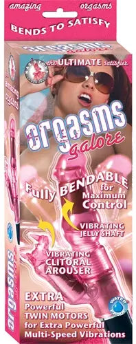 Red boxed vibrating sex toy set with multi-speed vibration and twin motors