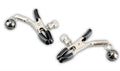 Nipple clips with bell-shaped metal ends and black grip pads, adjustable screws