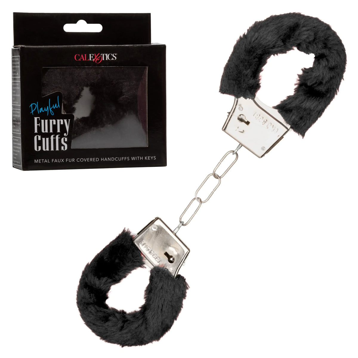Playful Furry Cuffs - Black – body-safe materials | Fu'Cha Exotics