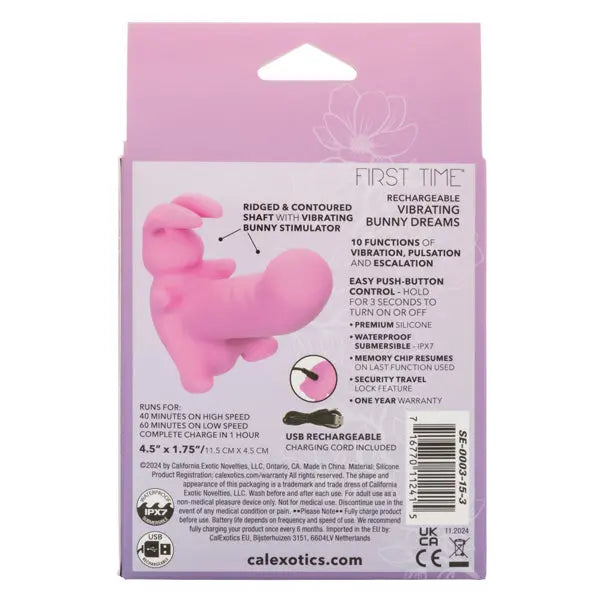 First Time Rechargeable Vibrating Bunny Dreams – body-safe materials 10 vibration modes | Fu'Cha Exotics