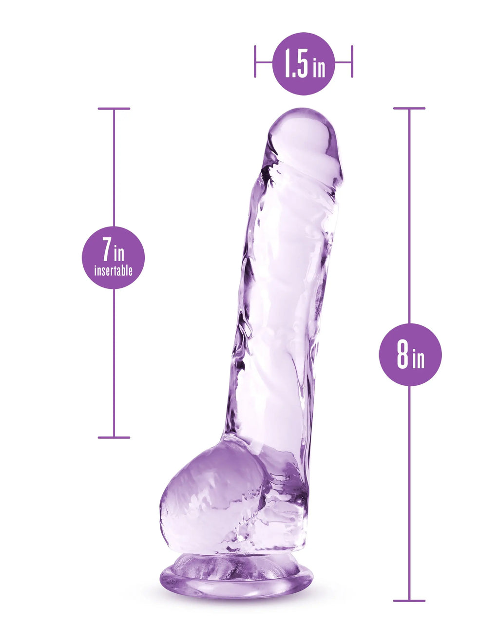 Naturally Yours - 8 Inch Crystalline Dildo - Amethyst – body-safe materials | Fu'Cha Exotics