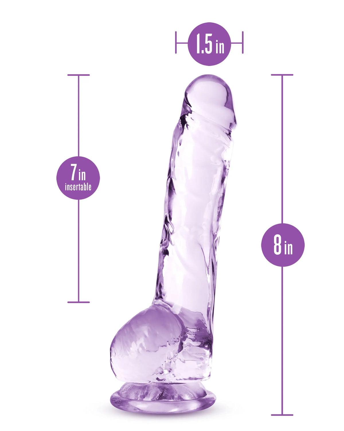 Naturally Yours - 8 Inch Crystalline Dildo - Amethyst – body-safe materials | Fu'Cha Exotics