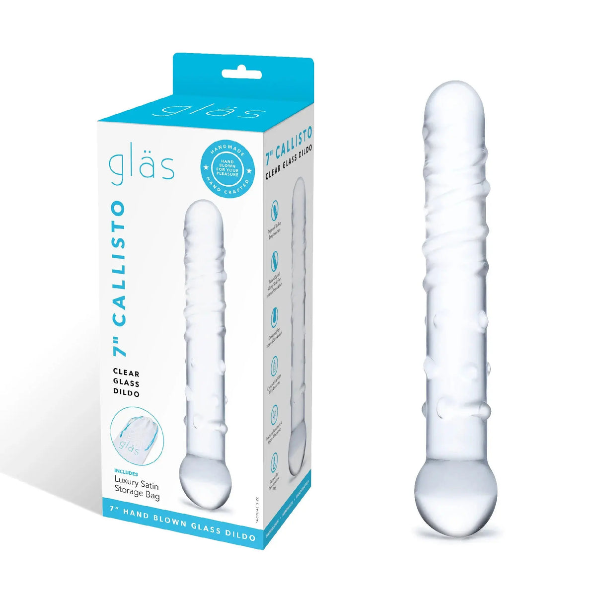Callisto Clear Glass Dildo – borosilicate glass | Fu'Cha Exotics