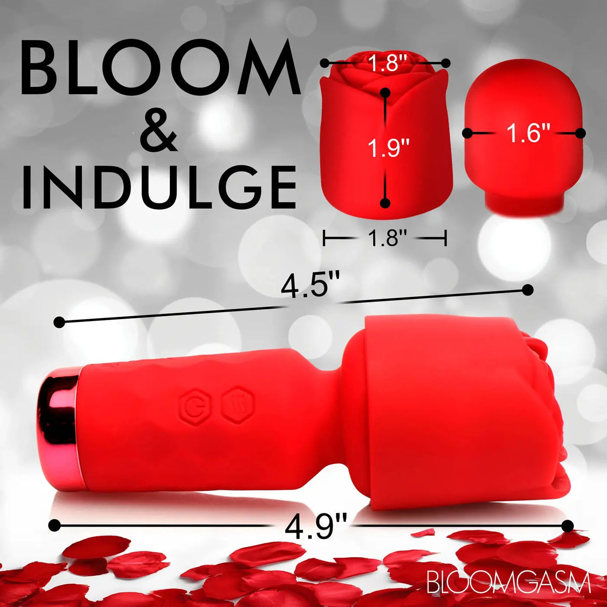 Pleasure Rose-Petite Mini Silicone Rose Wand - Red – body-safe materials | Fu'Cha Exotics