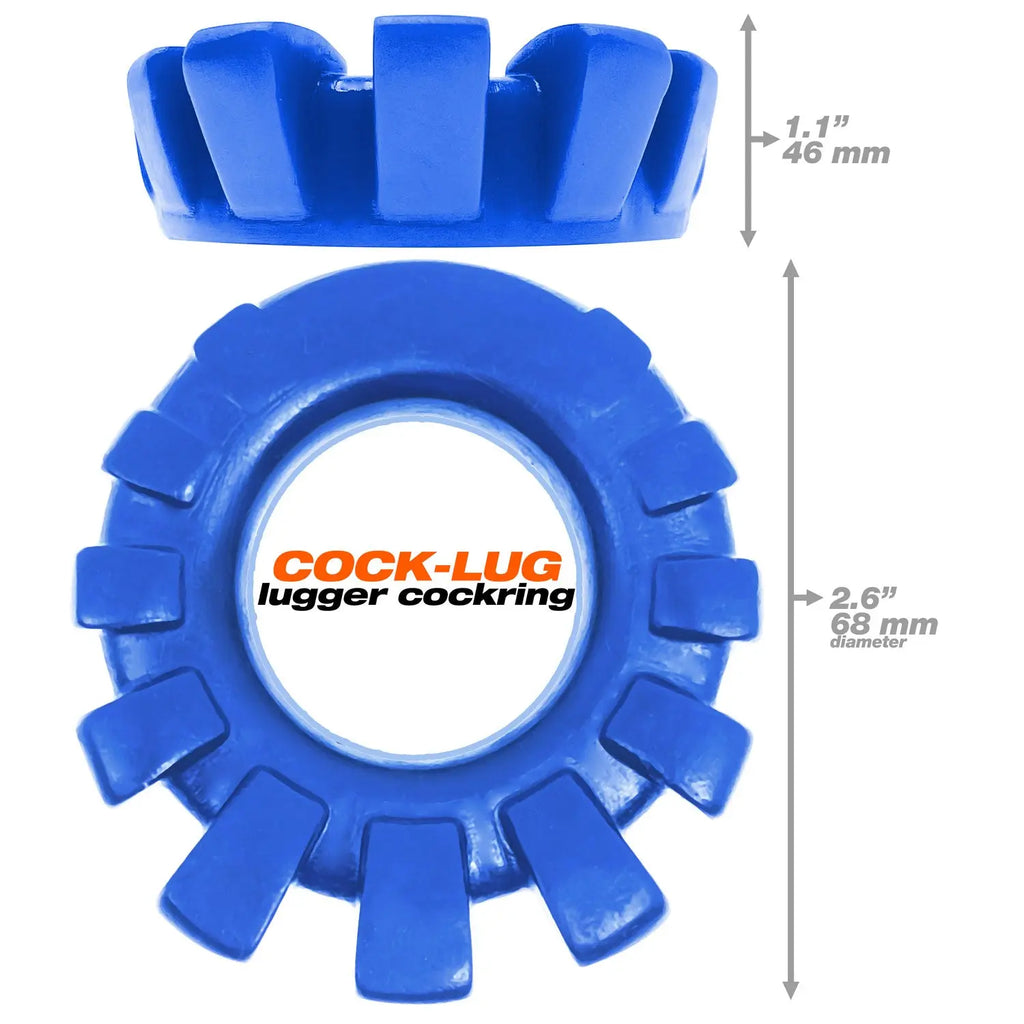 Cock-Lug Lugged Cockring - Marine Blue – body-safe silicone | Fu'Cha Exotics