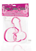 Penis-shaped cookie cutter, pink outline, 2-pack