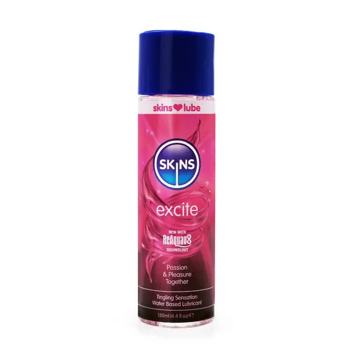 Skins Excite Tingling Water Based Lubricant 4.4oz – body-safe materials | Fu'Cha Exotics