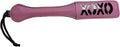 Pink paddle brush with XOXO print and padded handle