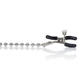 Silver beaded nipple clamp set with black handle grips