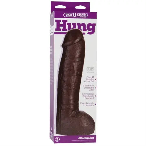 Vac-U-Lock Realistic Hung hanging attachment, dark brown/black, in retail package