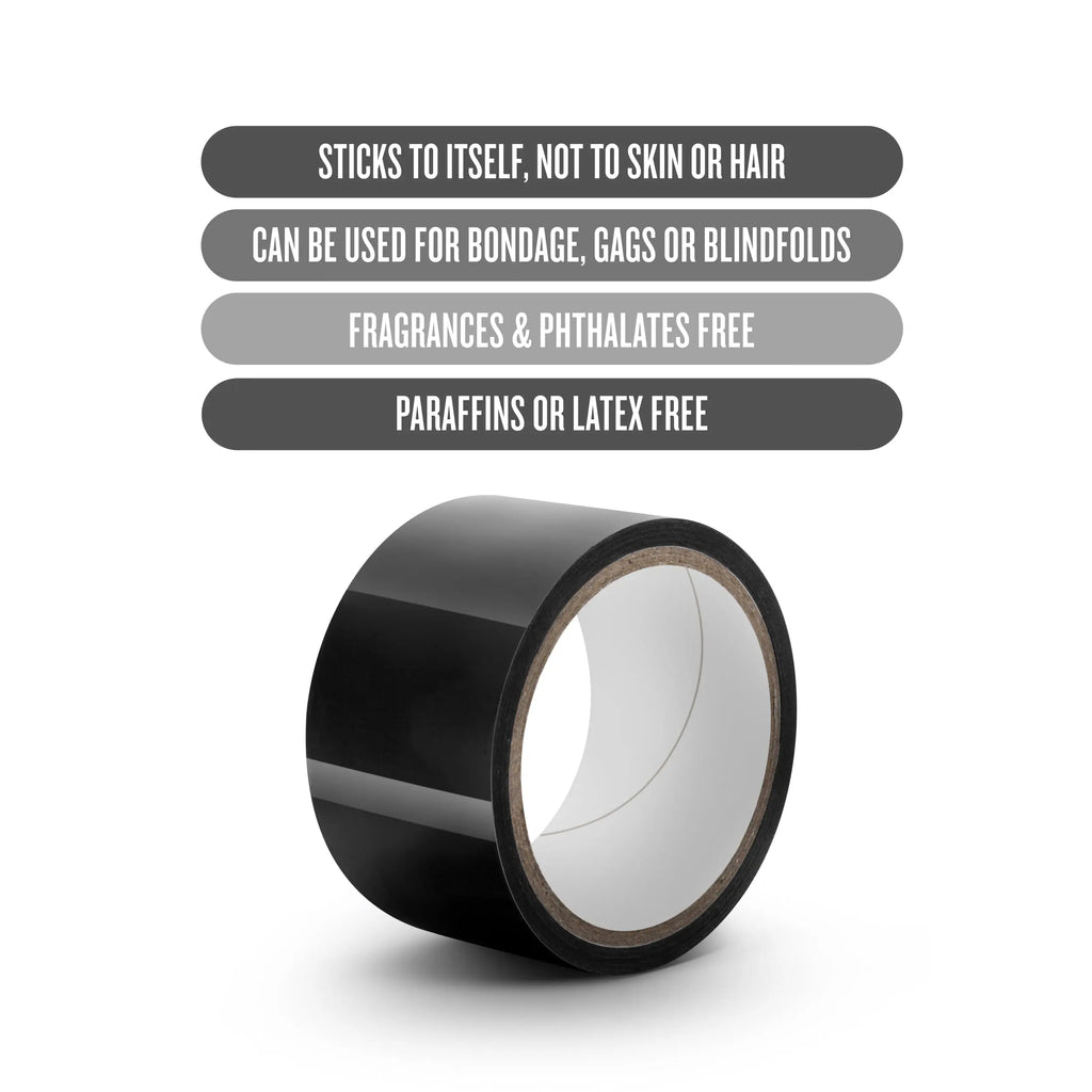 Temptasia - Bondage Tape - 60 Feet - Black – body-safe materials | Fu'Cha Exotics