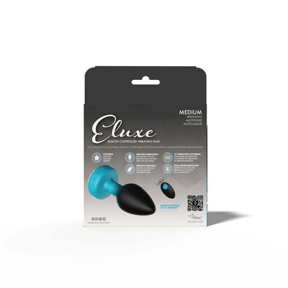 Eluxe Vibrating Clr Gem Bluombre Plug Md With Remote – body-safe materials | Fu'Cha Exotics