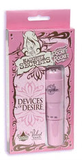 Pink Pocket Rocket handheld device with button, shown in retail packaging
