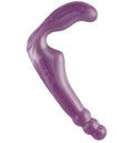 Purple curved silicone sex toy with rounded tip