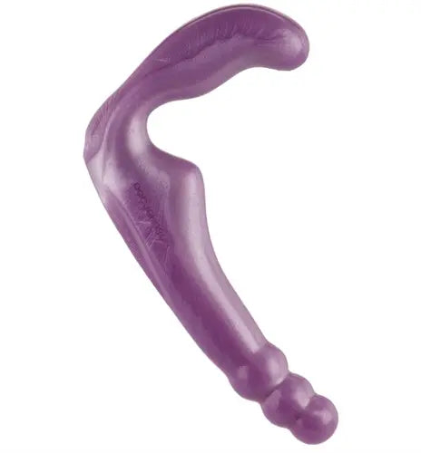 Purple curved silicone sex toy with rounded tip