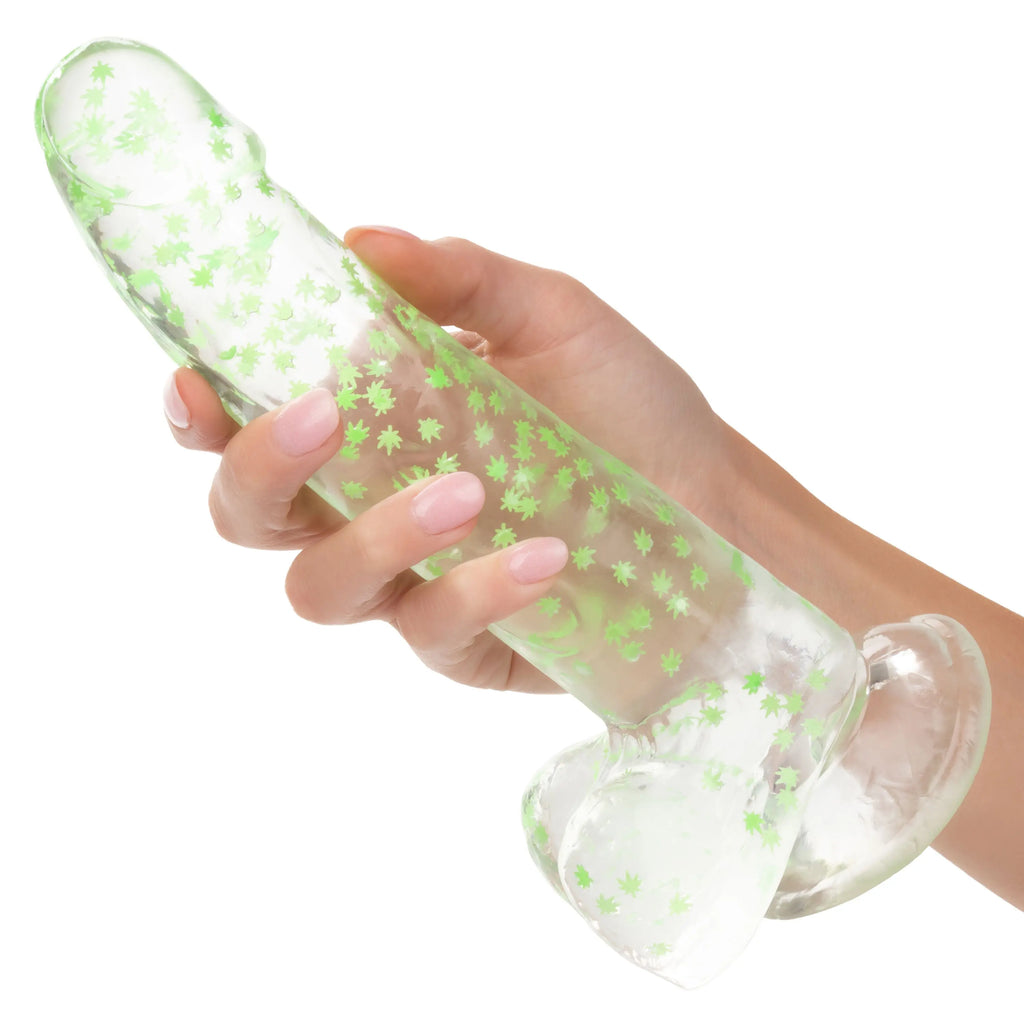 Naughty Bits I Leaf Dick Glow-in-the-Dark Weed Leaf Dildo - Glow in the Dark – body-safe materials | Fu'Cha Exotics