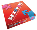Sexopoly board game box with multicolor typography and large X letters