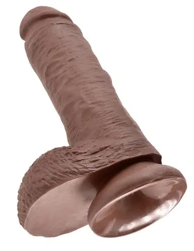 King Cock 8-Inch Cock With Balls - Brown – body-safe materials | Fu'Cha Exotics