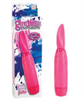 Pink Gyration Sensations Flutter vibrating massager with curved bullet-shaped tip