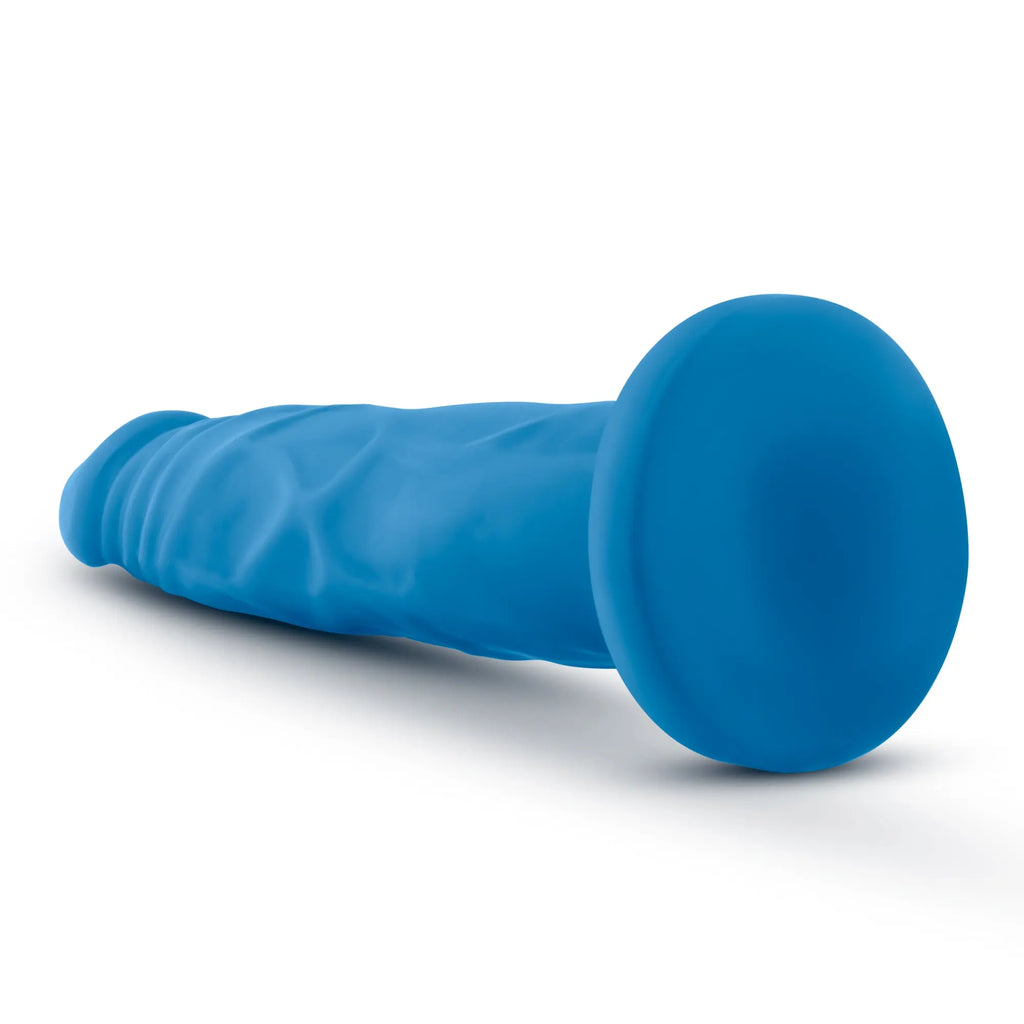 Neo - 7 .5 Inch Dual Density Cock - Neon Blue – body-safe materials | Fu'Cha Exotics