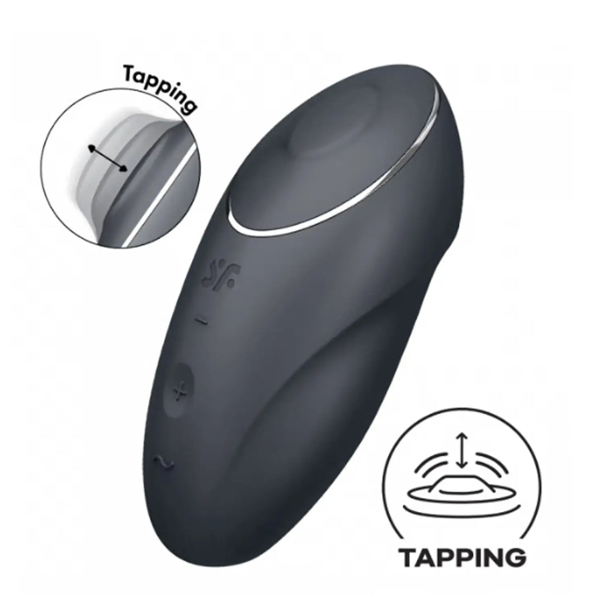 Satisfyer Tap and Climax 1 Vibrator - Grey – body-safe materials | Fu'Cha Exotics