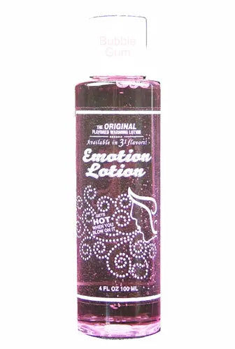 Bubble gum lotion bottle, 4 fl oz, purple plastic cylinder with flip cap