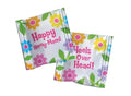 Risque bachelorette mint candy bags, white with colorful flowers and 'Happy' text