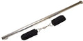 Expandable spreader bar and cuff set with metal bar, black cuffs, and connecting chain