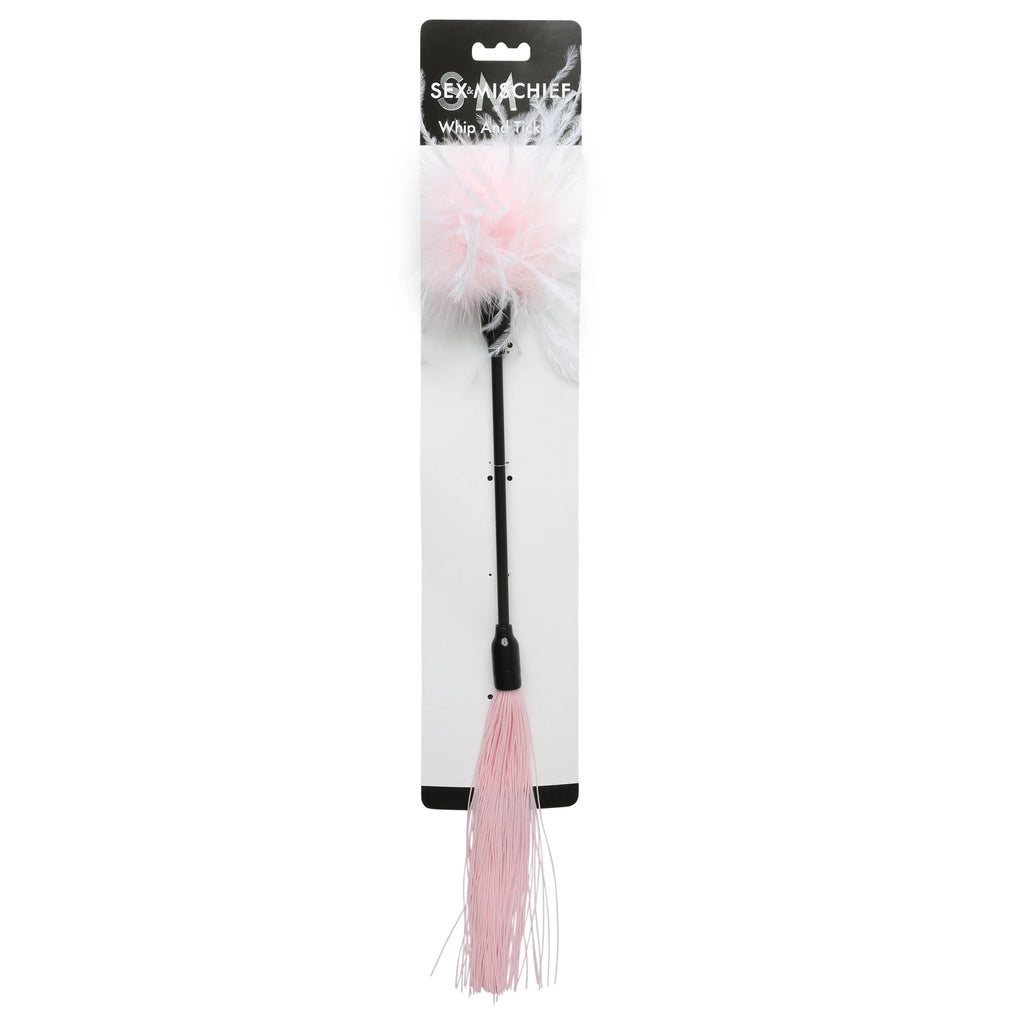 Sex and Mischief Whip and Tickle - Pink and White – body-safe materials | Fu'Cha Exotics