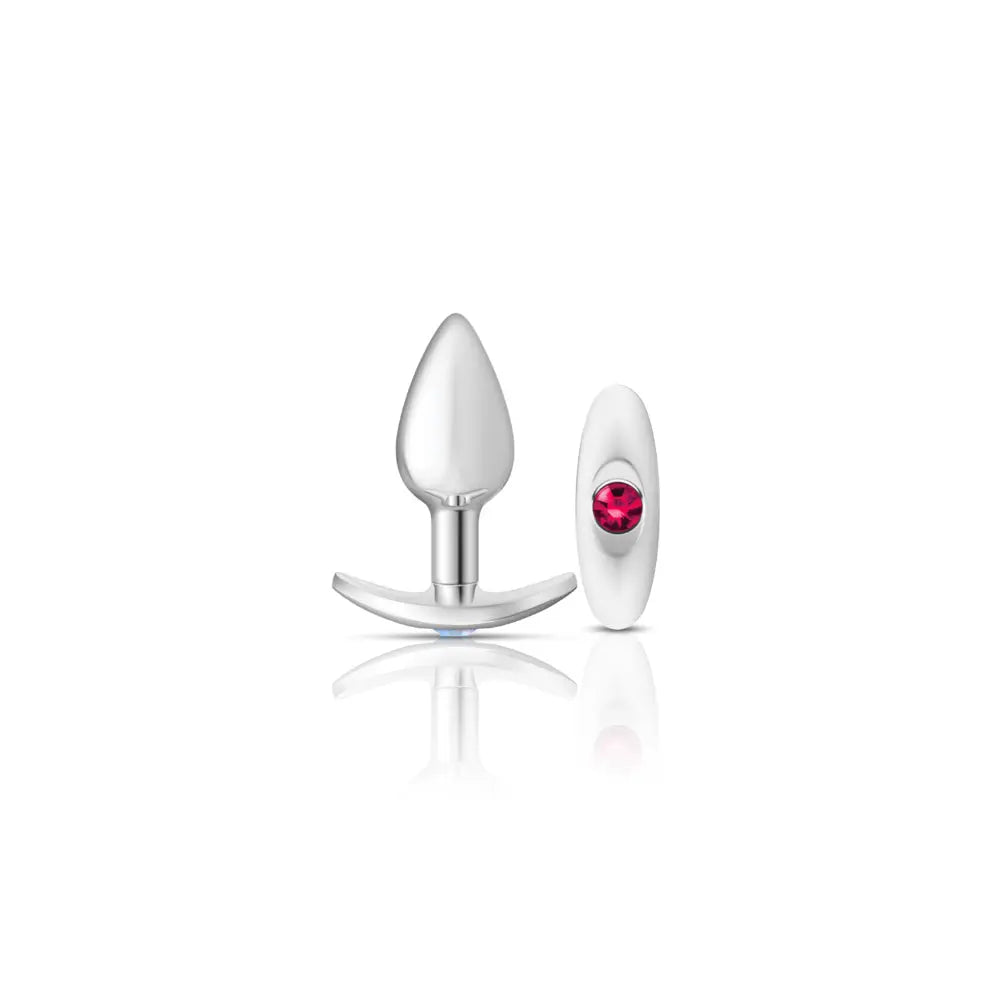 Silver Anchor Buttplug Kit - Clear Iridescent/pink – body-safe materials fully waterproof | Fu'Cha Exotics