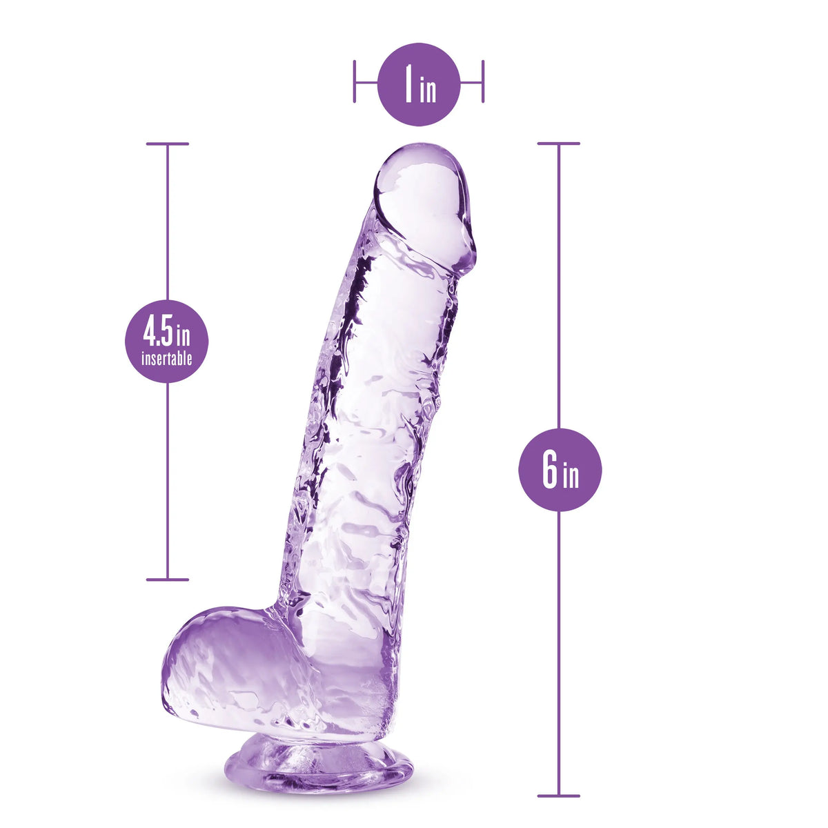 Naturally Yours - 6 Inch Crystalline Dildo - Amethyst – body-safe materials | Fu'Cha Exotics