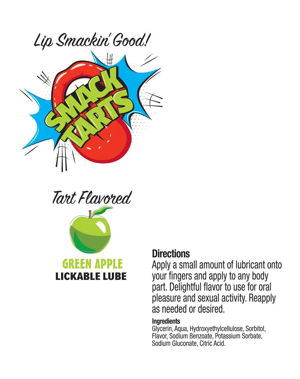 Smack Tarts 2oz Lickable Flavored Lubricant - Green Apple – body-safe materials | Fu'Cha Exotics