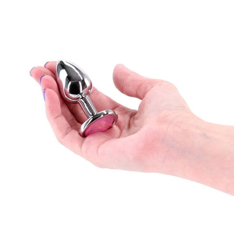 Rear Assets Silver Medium Pink Gem – body-safe materials | Fu'Cha Exotics