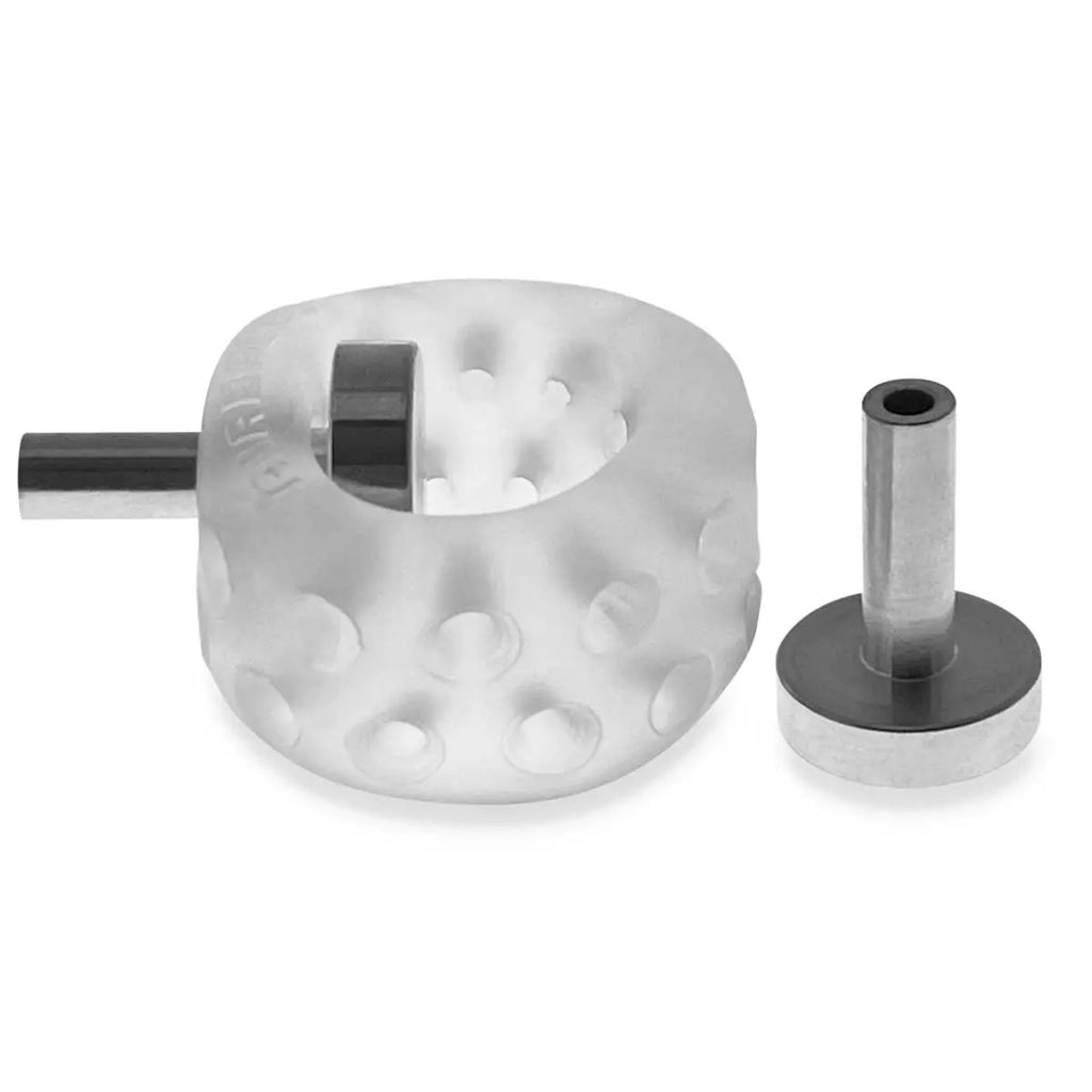 Airballs Electro Air-Lite Ballstretcher With Two 4mm Electro Contact - Clear Ice – body-safe materials | Fu'Cha Exotics