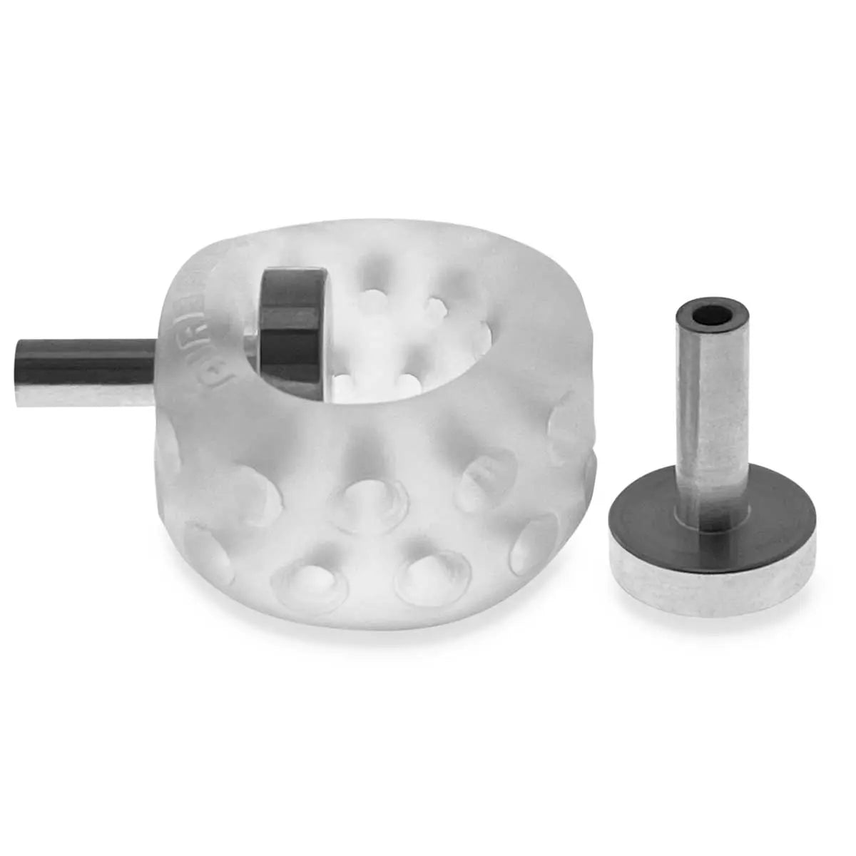 Airballs Electro Air-Lite Ballstretcher With Two 4mm Electro Contact - Clear Ice – body-safe materials | Fu'Cha Exotics