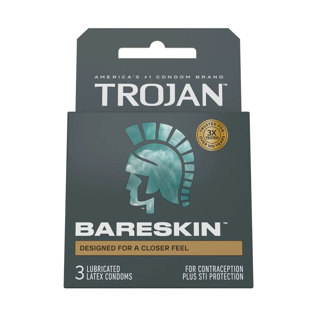 Trojan Sensitivity Bareskin Lubricated Condoms - 3 Pack – body-safe materials | Fu'Cha Exotics