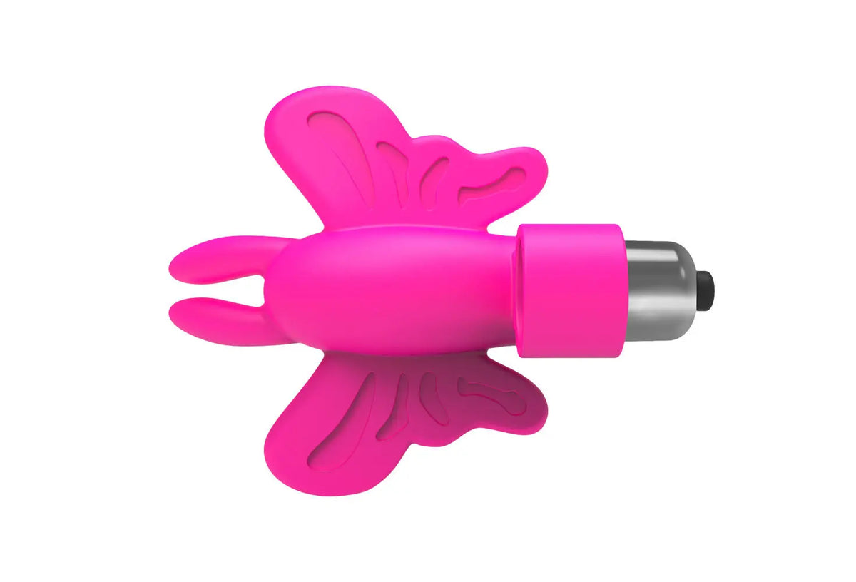 The 9's Flirt Finger Butterfly Finger Vibrator - Pink – body-safe materials | Fu'Cha Exotics