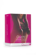 Pink leather cuffs for hands and ankles, in retail box