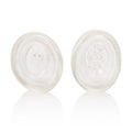 Set of two translucent suction cups with center valve detail