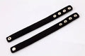 Black neoprene snap cockring straps with metal snap buttons